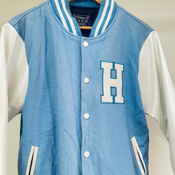 UNIQUE Korean Leather sleeves letter H Varsity jacket HANYANG UNIVERSITY - Picture 6 of 7